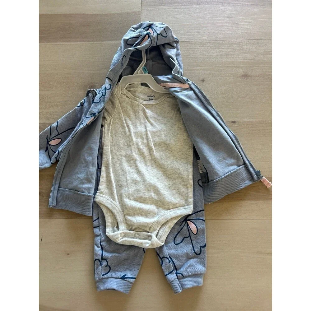 Carter's Baby Girls Butterfly Hoodie and Pants Set